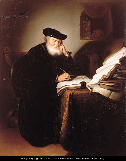 A scholar in his study (after) Salomon Koninck