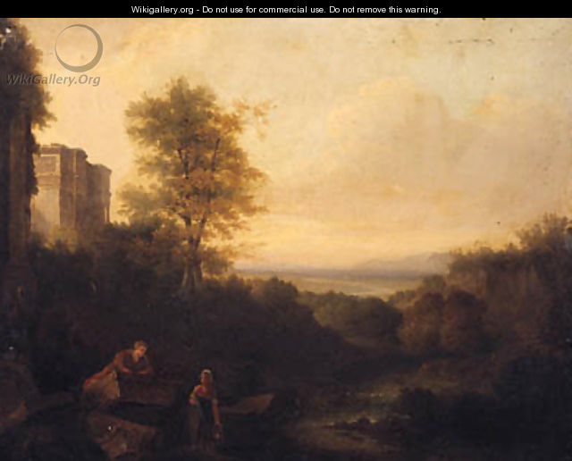 Figures Resting In A Classical Landscape - (after) Of Richard Wilson