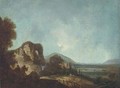 Figures in a landscape, with ruins beyond - (after) Richard Wilson