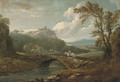 A horse and rider on a stone bridge - (after) Richard Wilson