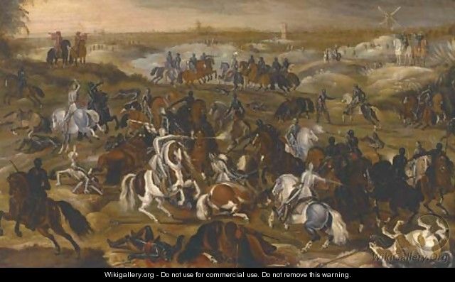 The Battle between Officers Breaute and Gerard Abrahamsz., called Lekkerbeetje, at Vught, 5 February 1600 2 - (after) Sebastian Vrancx