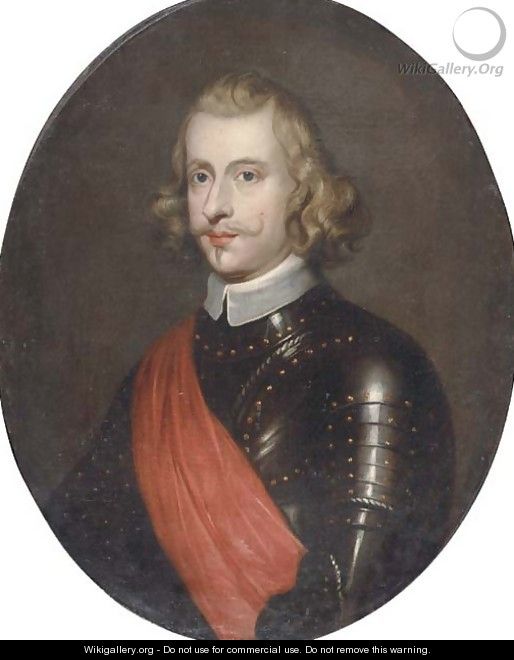 Portrait of Cardinal Infante Ferdinand of Austria (1609-1641), Governor of the Spanish Netherlands, half-length, wearing an armour and with sash - (after) Dyck, Sir Anthony van
