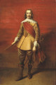 Portrait of a Nobleman, full-length, in a gold embroidered yellow costume with lace cuffs and collar and a red sash - (after) Dyck, Sir Anthony van