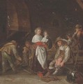 A cavalier putting his boots on and other figures in an guardroom - (after) Simon Kick