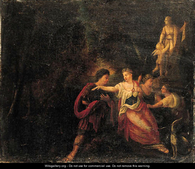 Diana and Actaeon in a landscape - (after) Sebastian Bourdon