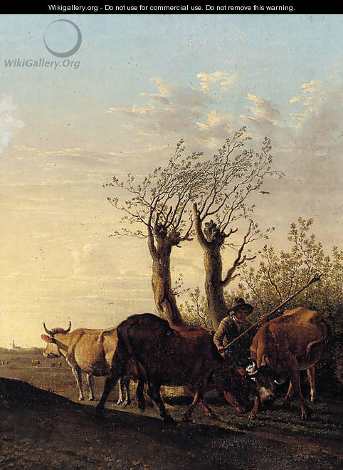 A cowherd in a landscape - (after) Paulus Potter