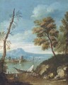 A Mediteranean coastal landscape with figures - (after) Paolo Anesi