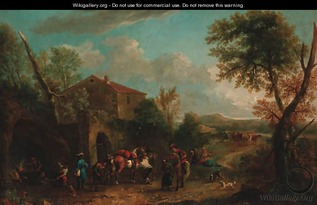 Horsemen at a farriers - (after) Philips Wouwerman