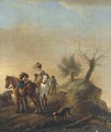 Elegant figures resting on a track - (after) Philips Wouwerman