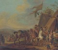 Cavalrymen halting at an encampment - (after) Philips Wouwerman