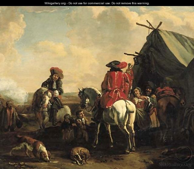 A herald at an encampment - (after) Philips Wouwerman