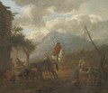 Travellers resting and watering their horses by an inn - (after) Pieter Wouwermans Or Wouwerman