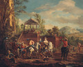 A hunting Party by a Terrace - (after) Pieter Wouwermans Or Wouwerman