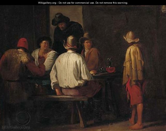Peasants drinking in a tavern - (after) Pieter Van Laer (BAMBOCCIO)