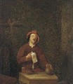 A peasant carousing in an interior - (after) Pieter Harmansz Verelst