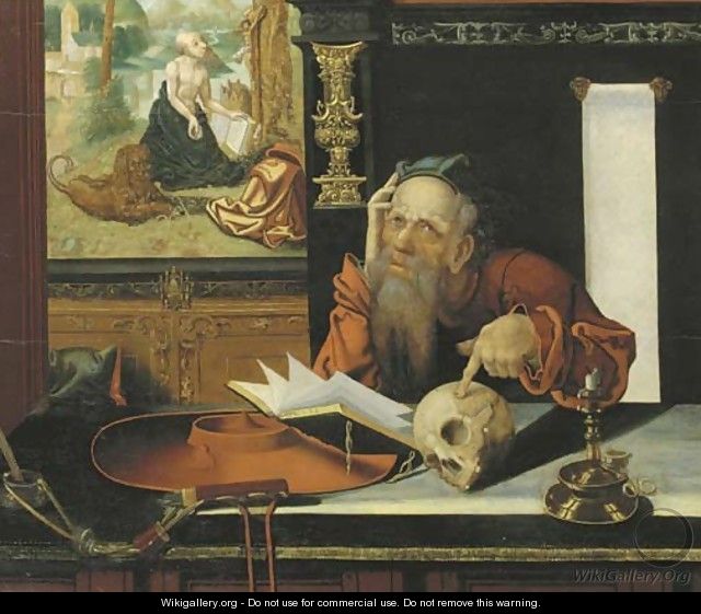 Saint Jerome in his study - (after) Marinus Van Reymerswaele