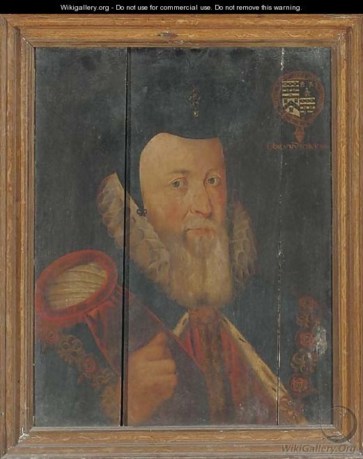 Portrait of William Cecil (1520-1598), 1st Baron Burghley - (after) Marcus The Younger Gheeraerts