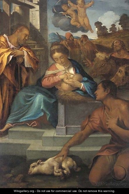The Adoration of the Shepherds - (after) Ludovico Carracci