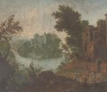 A landscape with Tobit and Anna - (after) Matthys Schoevaerts