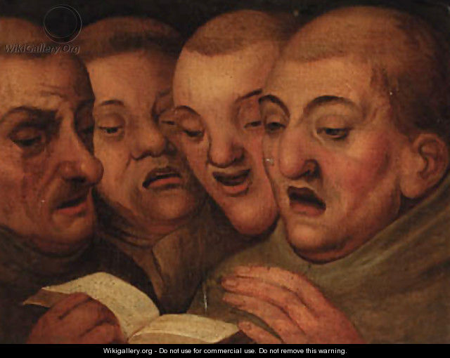 Four monks singing - (after) Marten Van Cleve