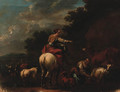 Drovers With Goats And A Cow In A Landscape - (after) Nicolaes Berchem