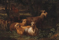 A Shepherd with Livestock in a wooded Landscape - (after) Nicolaes Berchem