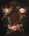 A swag of roses - (after) Nicholas Van Verendael