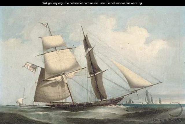 An armed brig heaving-to in the Channel - (after) Condy, Nicholas Matthews