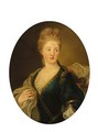 Portrait of a lady, half-length, in a blue dress and white wrap - (after) Largilliere, Nicholas de