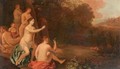 Nymphs bathing in a landscape - (after) Moyses Or Moses Matheusz. Van Uyttenbroeck