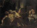 Irene tending the wounds of Saint Sebastian - (after) Nicolas Tournier