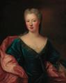 Portrait of a lady, half-length, in a blue dress with a white wrap - (after) Nicolas De Largilliere