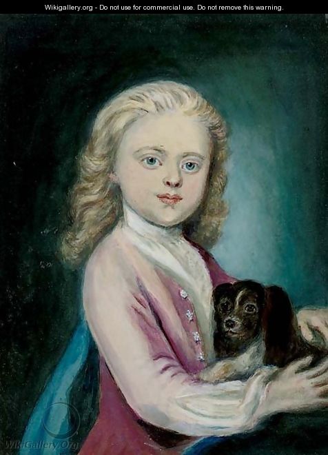 Portrait of 6th Duke of York, half-length, with his dog - (after) Russell, John