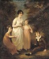 Portrait of four children, small full-length, in a landscape - (after) John Opie