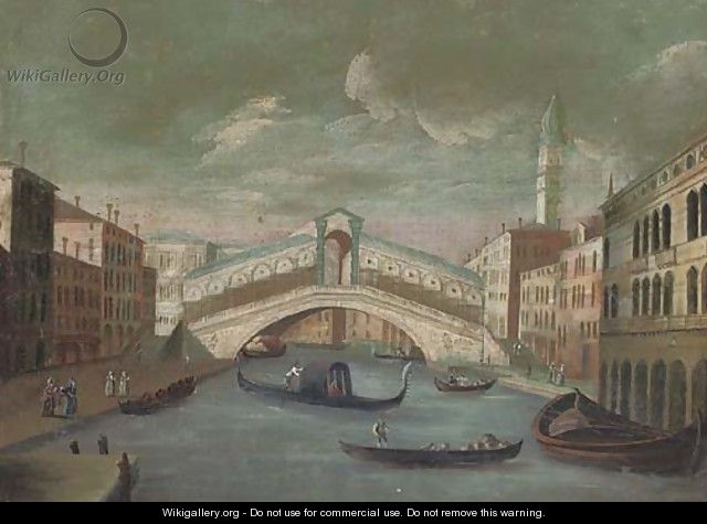 The Grand Canal, looking towards to the Rialto Bridge, Venice - (after) Joseph, The Younger Heintz
