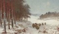 Sheep in a snowy landscape - (after) Joseph Farquharson