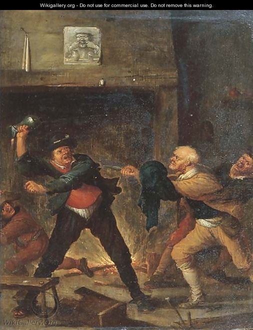 Boors fighting in an inn - (after) Joos Van Craesbeeck