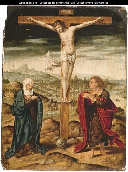The Crucifixion with the Virgin and Saint John the Evangelist - (after) Cleve, Joos van