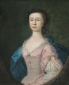 Portrait of Alice Bill, half-length, in a pink dress and blue wrap, in a feigned oval - (after) Richardson. Jonathan