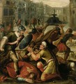 Footsoldiers invading a city - (after) Karel Van Mander I