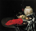 A lobster and a knife on a pewter plate - (after) Jurriaen Van Streeck