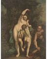 Venus and Cupid with a satyr - (after) Luca Cambiaso