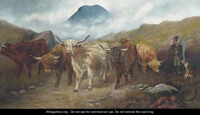 Bringing the cattle down to pasture - (after) Louis Bosworth Hurt