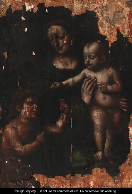 The Madonna and Child with the Infant Saint John the Baptist - (after) Leonardo Da Vinci