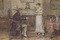A conversation in front of the fire - George Goodwin Kilburne