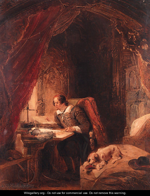 Hugo de Groot in his study, Slot Loevensteijn - Georg-Gillis Haanen