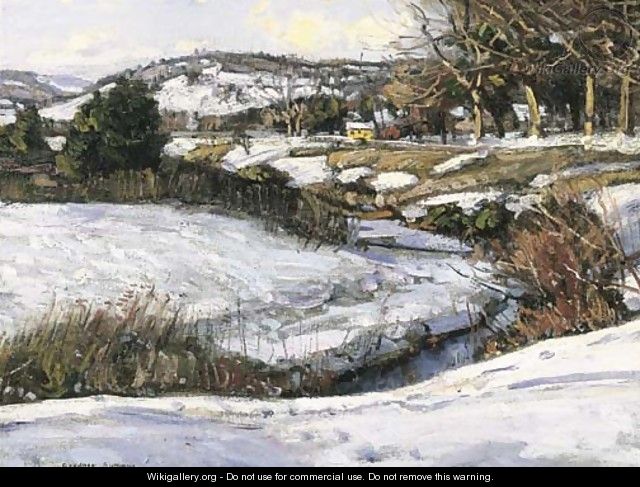 River Scene, Winter - George Gardner Symons