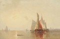 Crowded barges at dusk - George G. Fryer