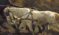 Wit paard workinghorses - George Hendrik Breitner