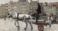 Vrachtwagen, Rokin a horsedrawn cart on the Rokin, Amsterdam - George Hendrik Breitner